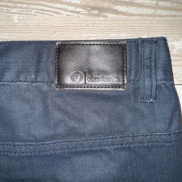 Akademiks Jeans Mens‎ 40x34 Navy Denim Flat Front Straight Leg Hipster Black Tab - Picture 14 of 15
